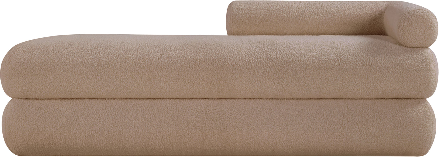 Kennedy Beige Faux Shearling Teddy Fabric Bench