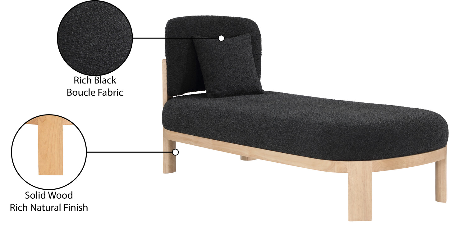 Maybourne Black Boucle Fabric Chaise/Bench