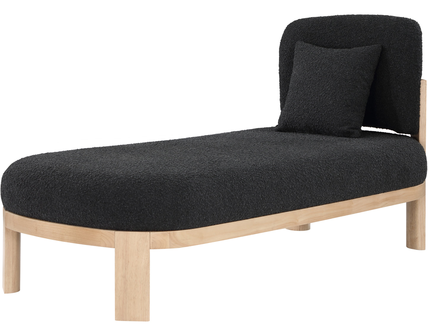 Maybourne Black Boucle Fabric Chaise/Bench