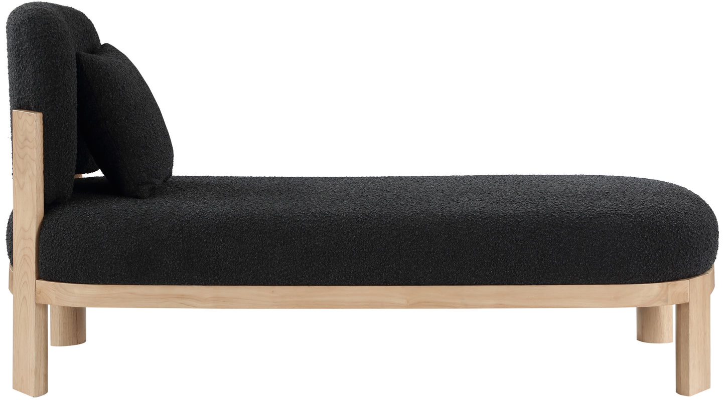 Maybourne Black Boucle Fabric Chaise/Bench