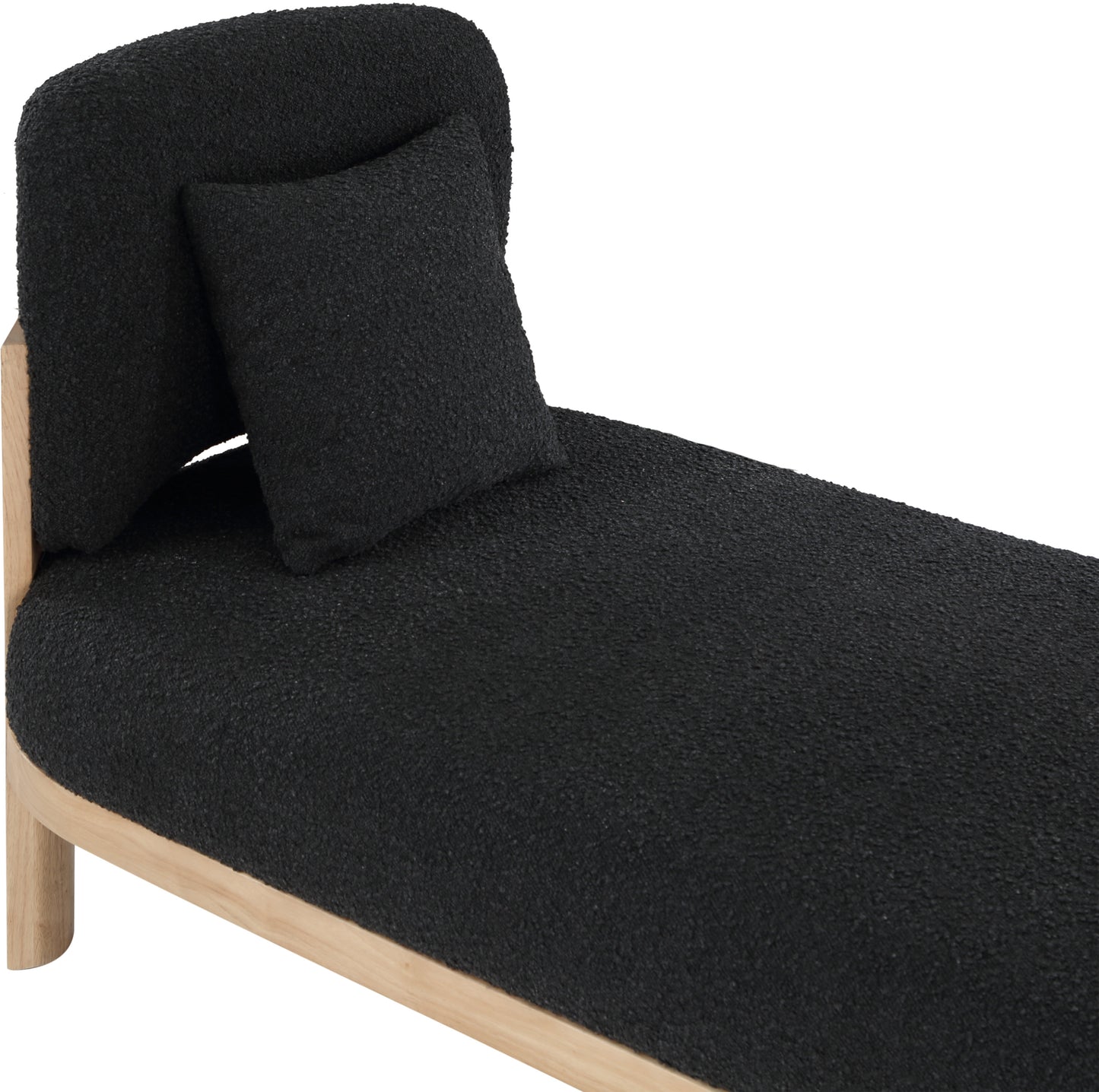 Maybourne Black Boucle Fabric Chaise/Bench
