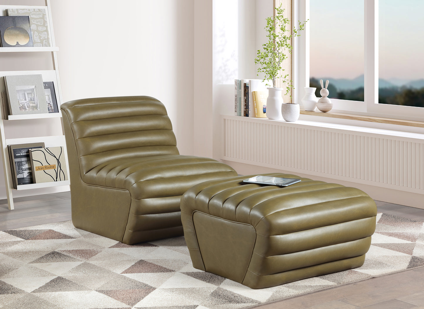 Vega Black Vegan Leather Accent Chair