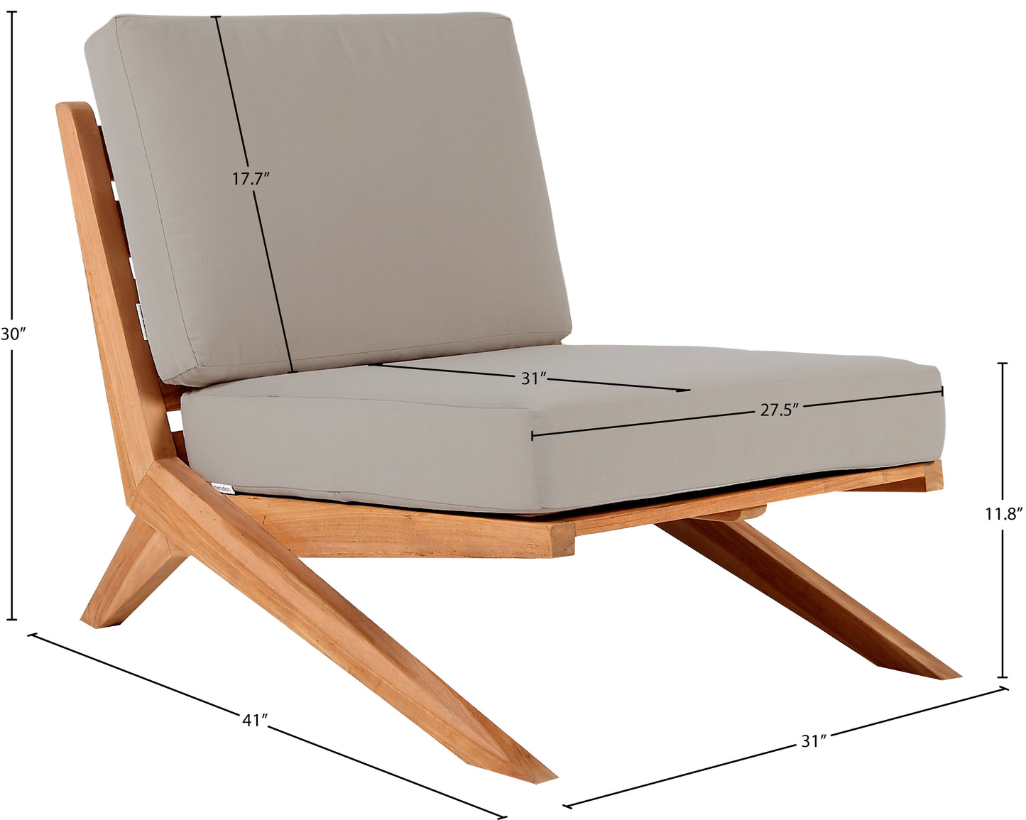 Tahiti Off White Water Resistant Fabric Outdoor Chair
