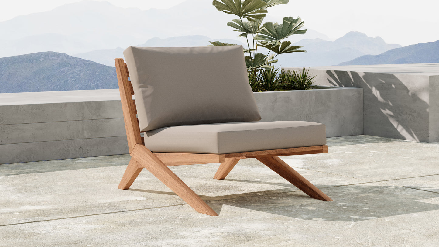 Tahiti Off White Water Resistant Fabric Outdoor Chair
