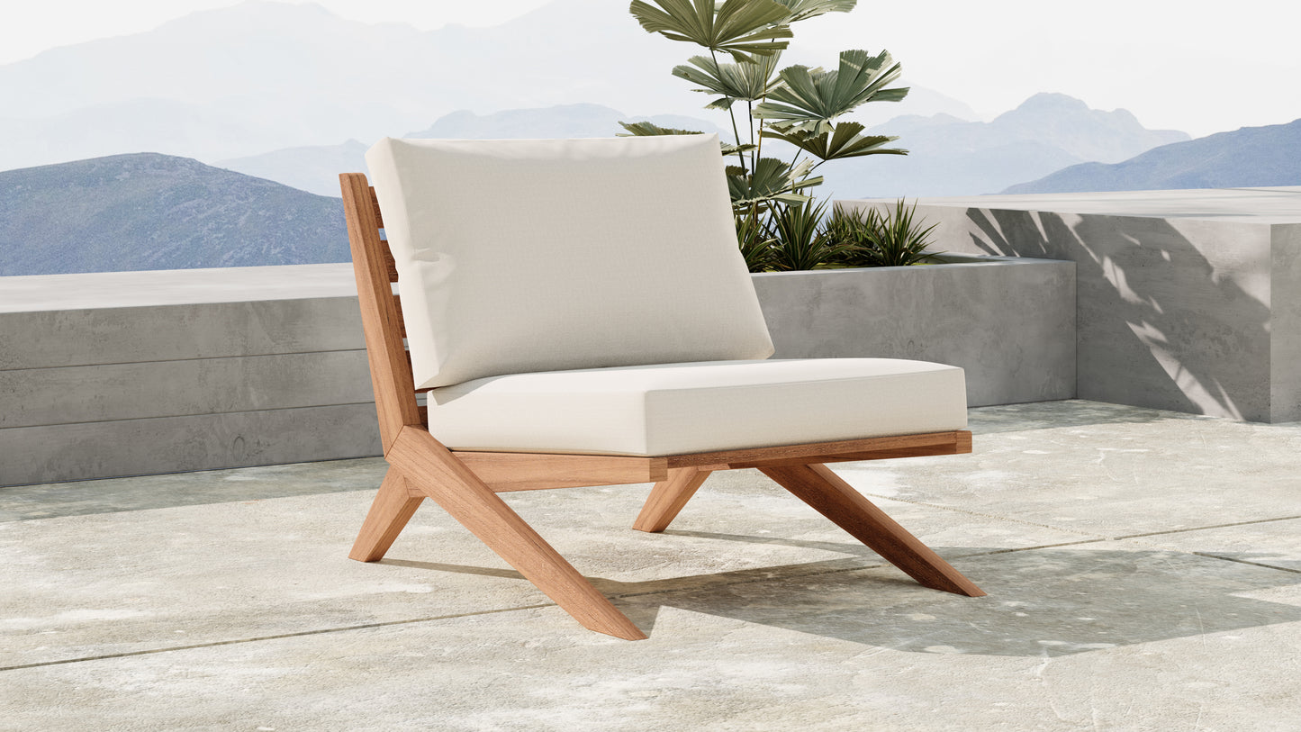 Tahiti Off White Water Resistant Fabric Outdoor Chair