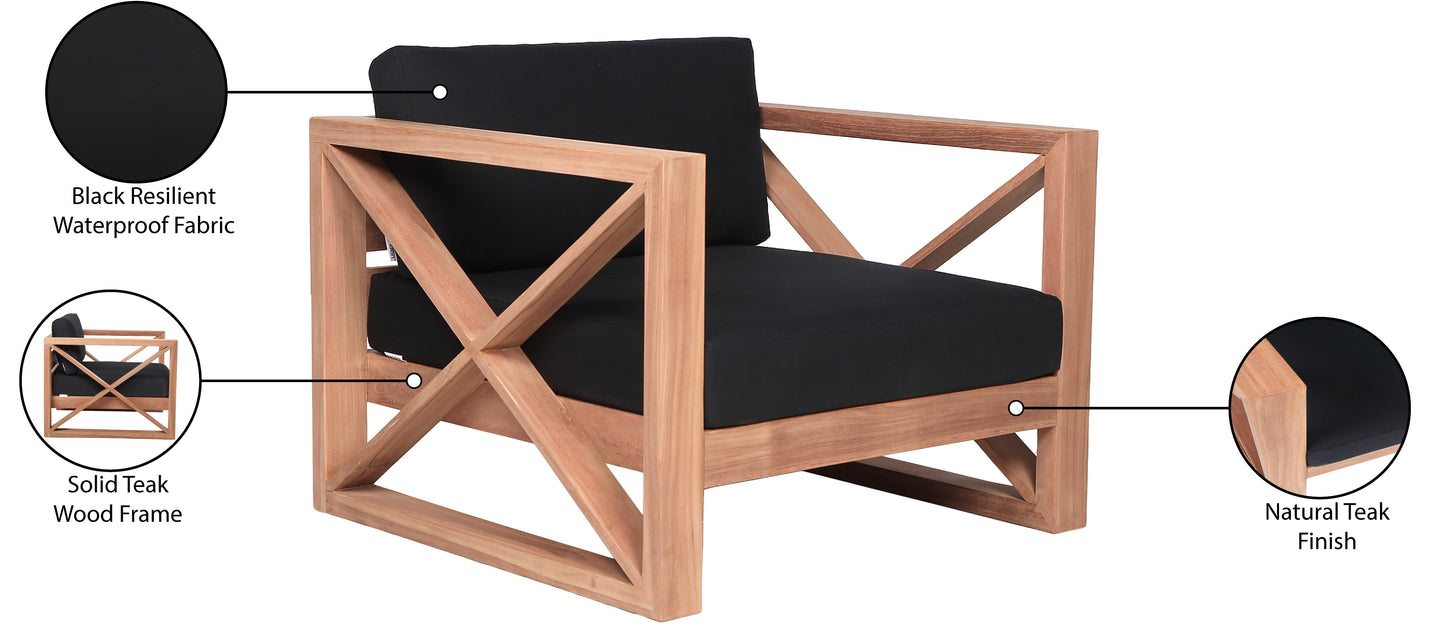 Anguilla Black Water Resistant Fabric Outdoor Chair