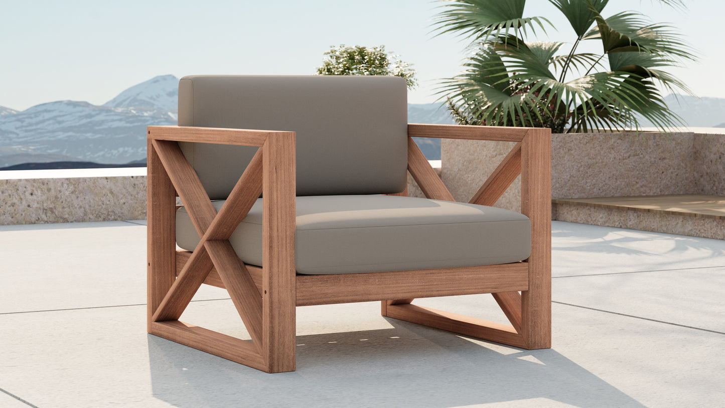 Anguilla Black Water Resistant Fabric Outdoor Chair