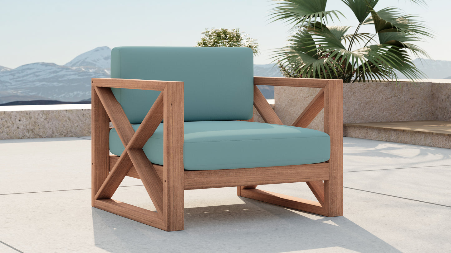 Anguilla Black Water Resistant Fabric Outdoor Chair