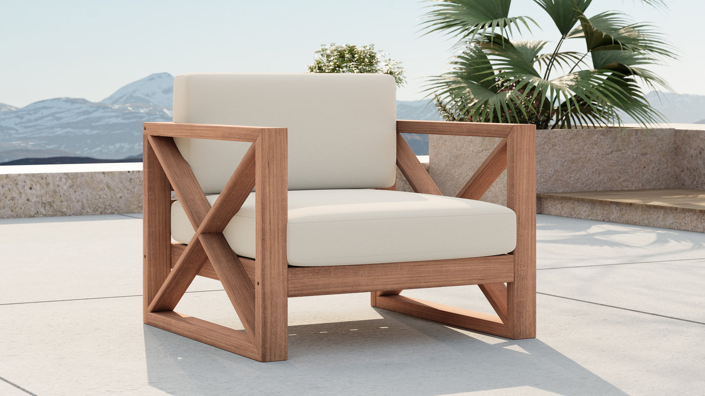 Anguilla Black Water Resistant Fabric Outdoor Chair
