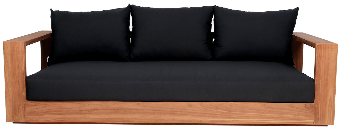 Tulum Black Water Resistant Fabric Outdoor Sofa