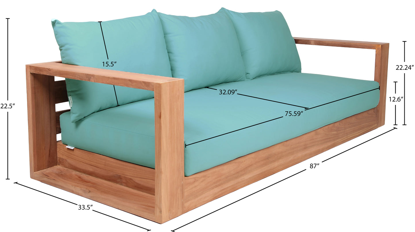 Tulum Black Water Resistant Fabric Outdoor Sofa
