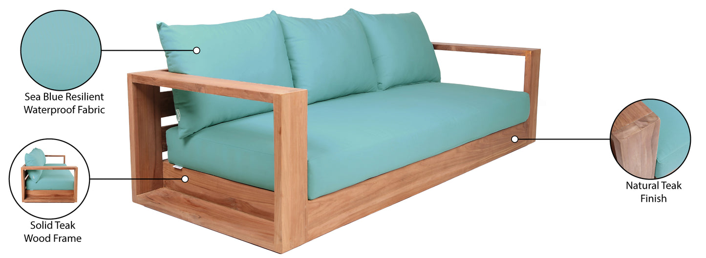 Tulum Black Water Resistant Fabric Outdoor Sofa
