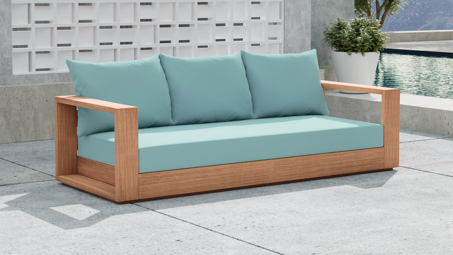 Tulum Black Water Resistant Fabric Outdoor Sofa
