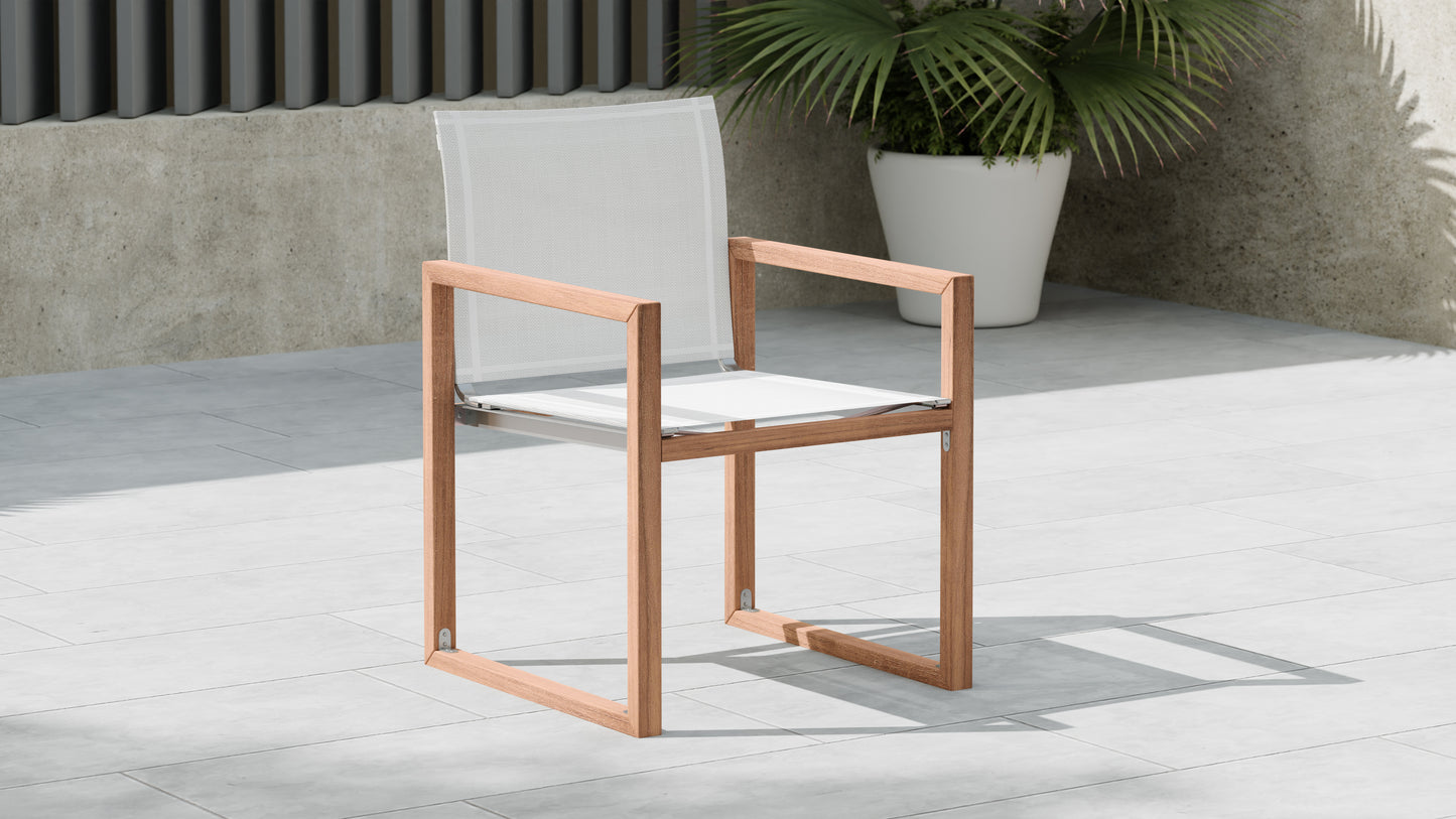 Tulum Black Water Resistant Fabric Outdoor Patio Dining Arm Chair