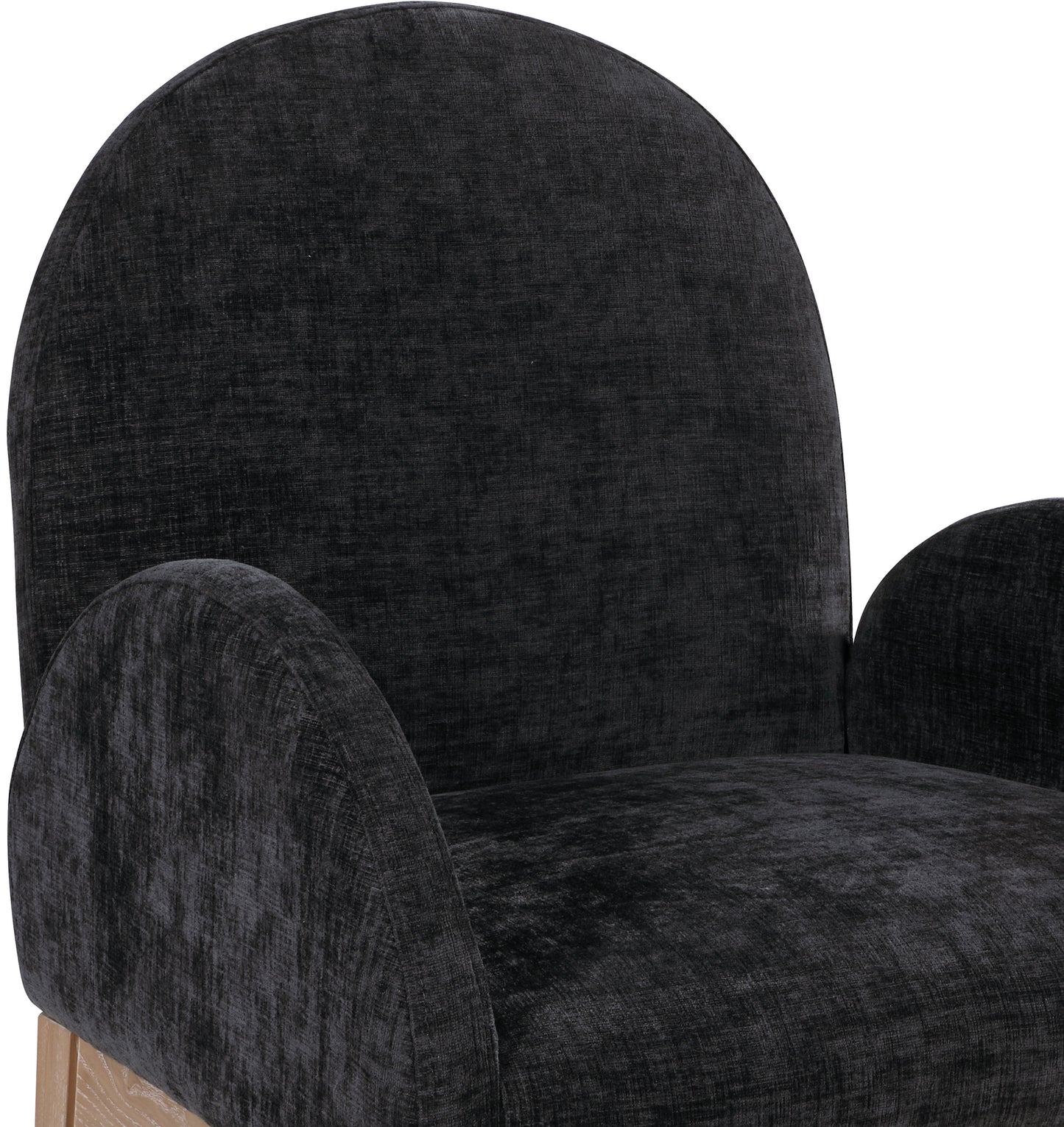Waldorf Black Chenille Fabric Dining Chair