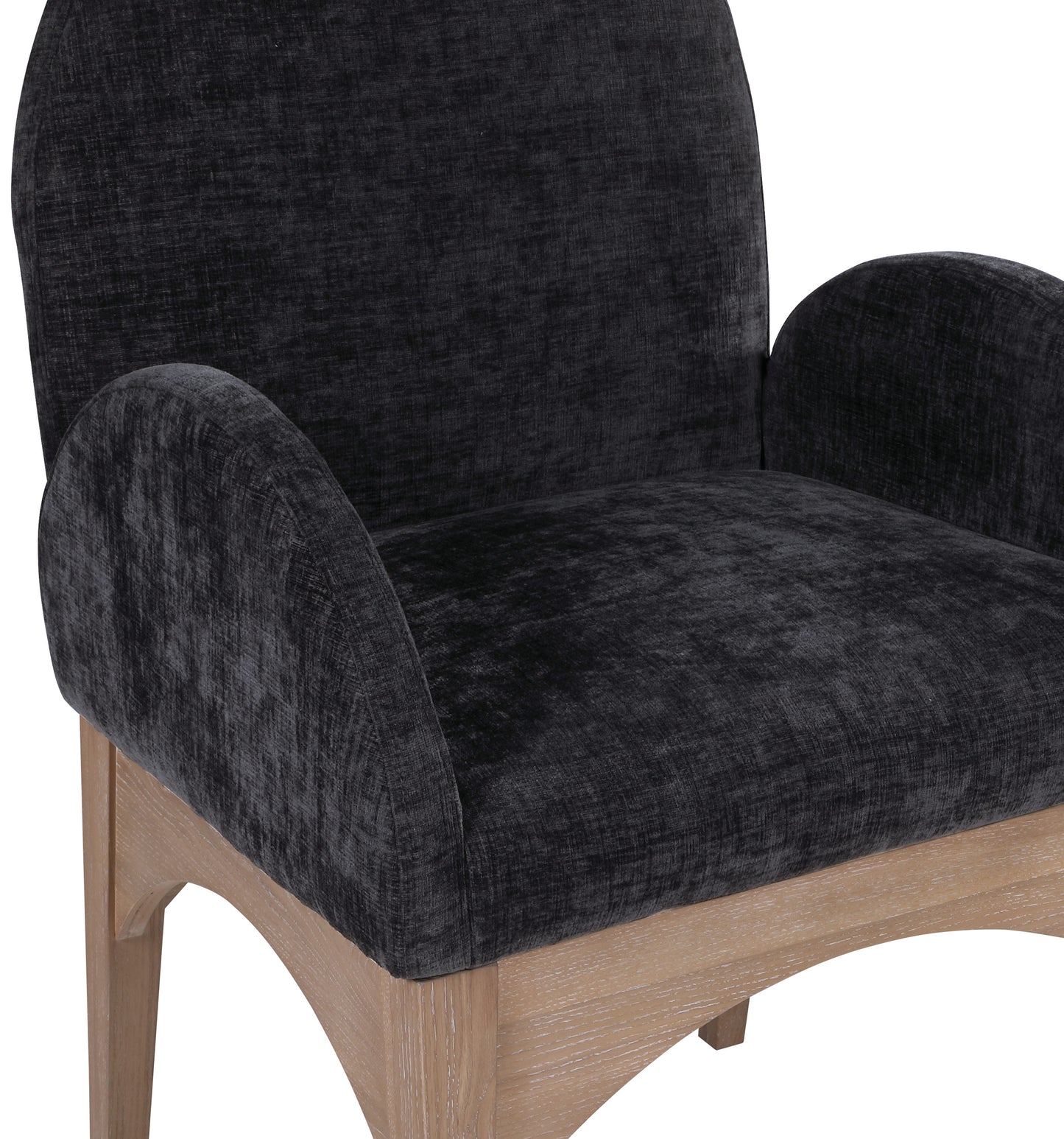 Waldorf Black Chenille Fabric Dining Chair