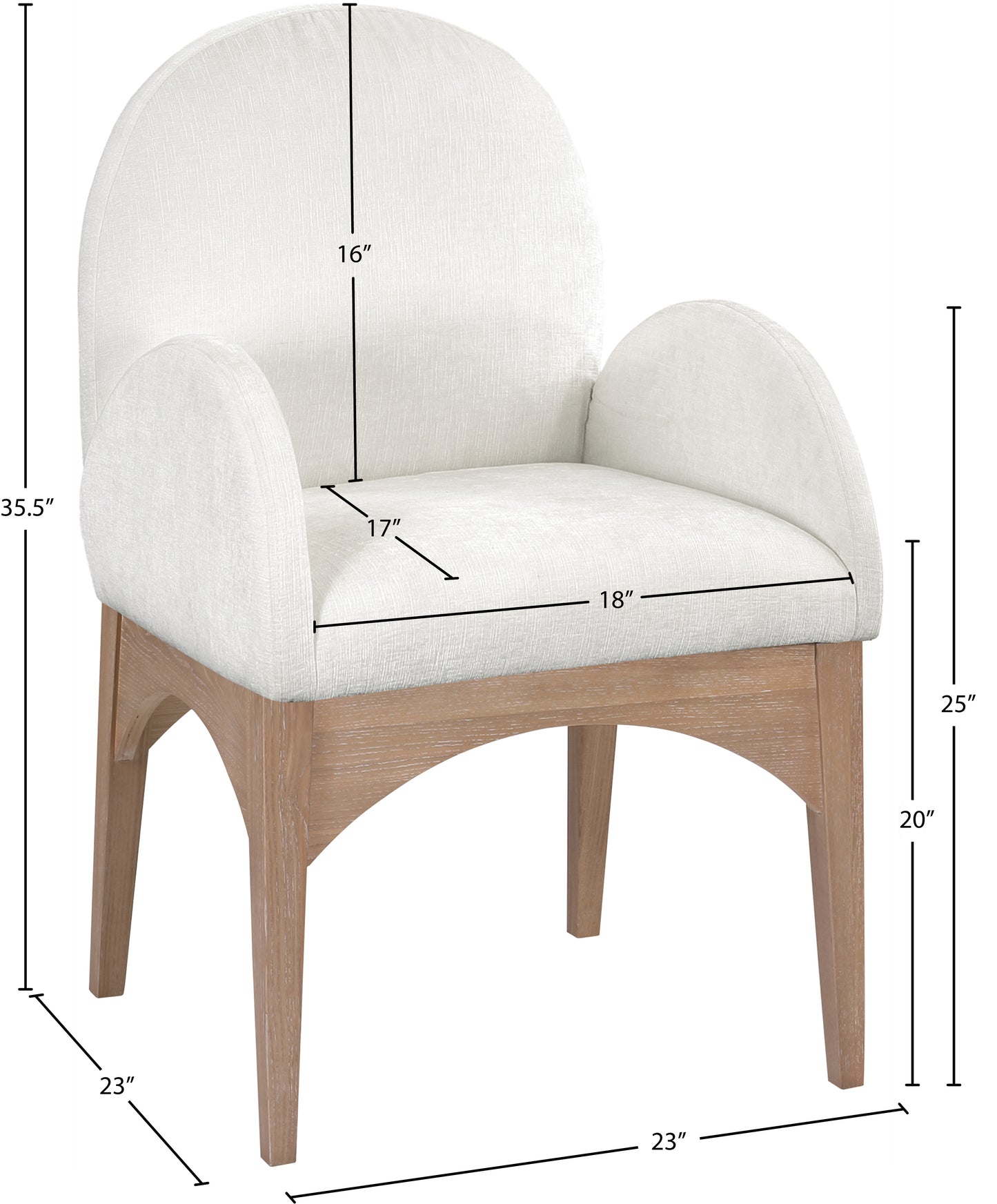 Waldorf Black Chenille Fabric Dining Chair