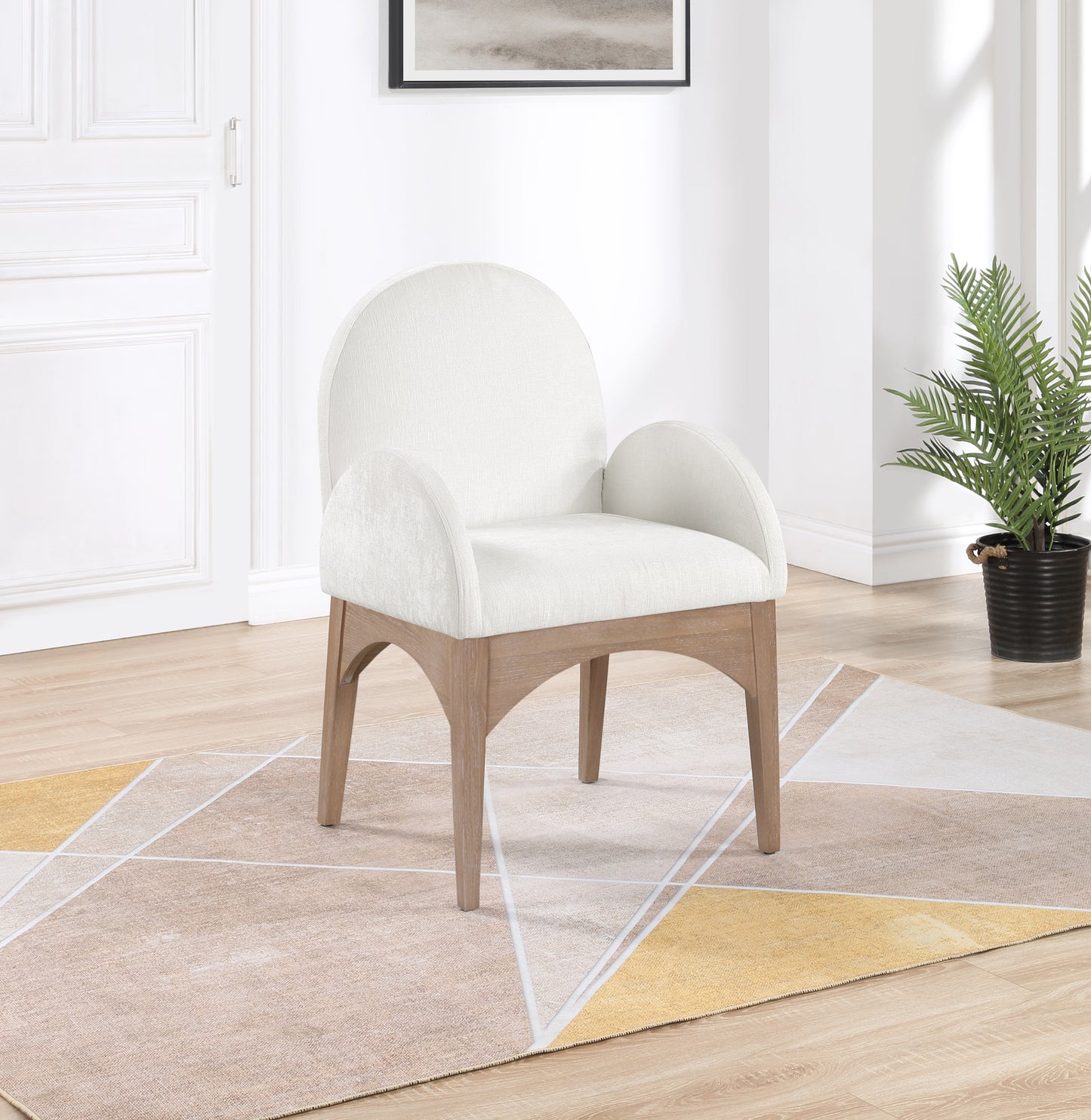 Waldorf Black Chenille Fabric Dining Chair