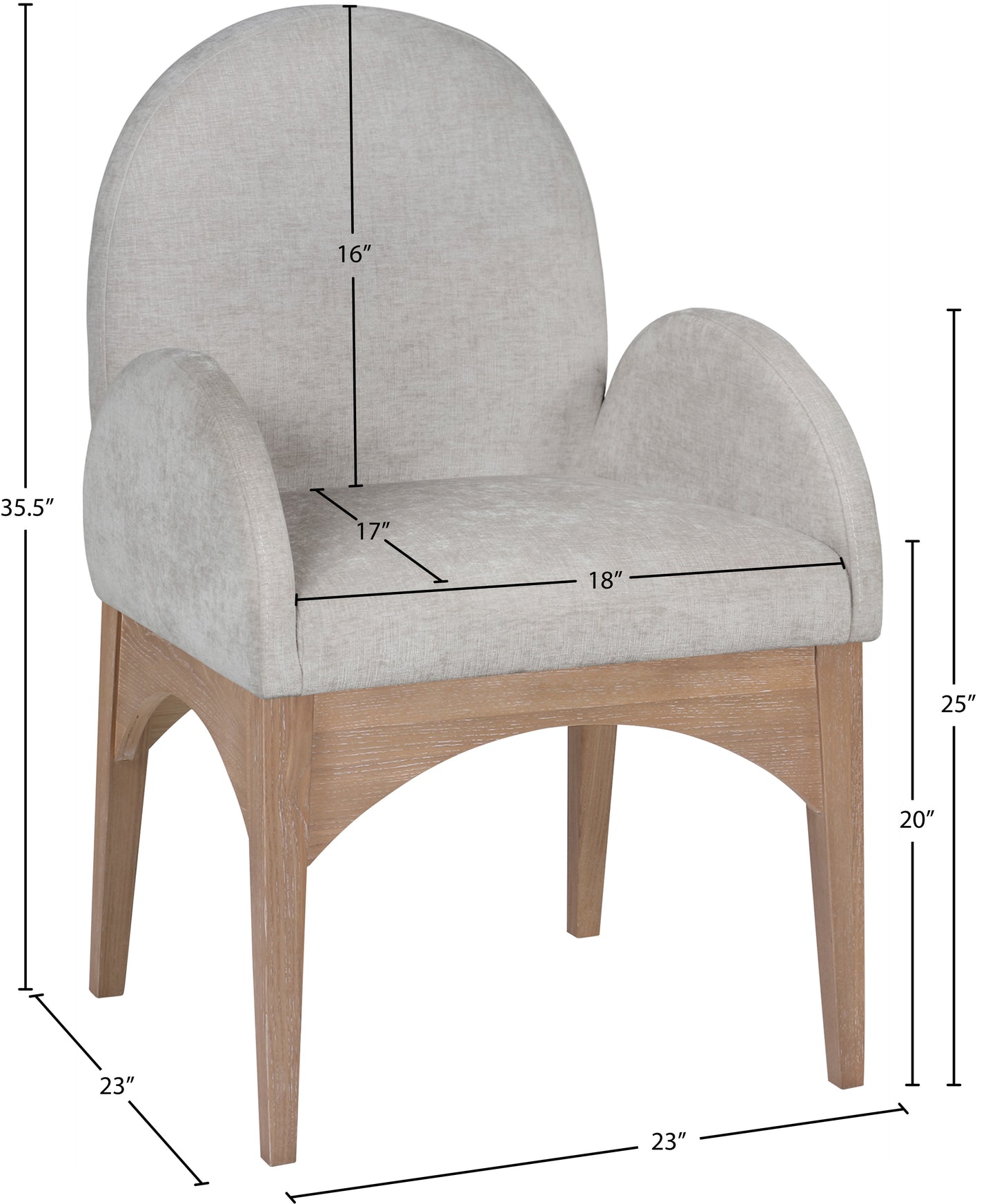 Waldorf Black Chenille Fabric Dining Chair