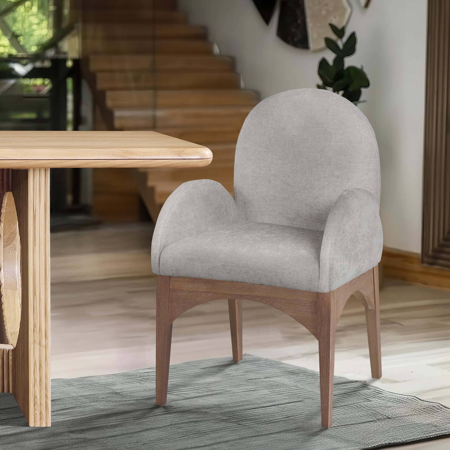 Waldorf Black Chenille Fabric Dining Chair