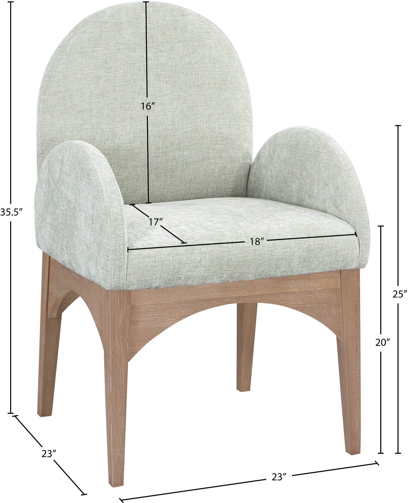 Waldorf Black Chenille Fabric Dining Chair