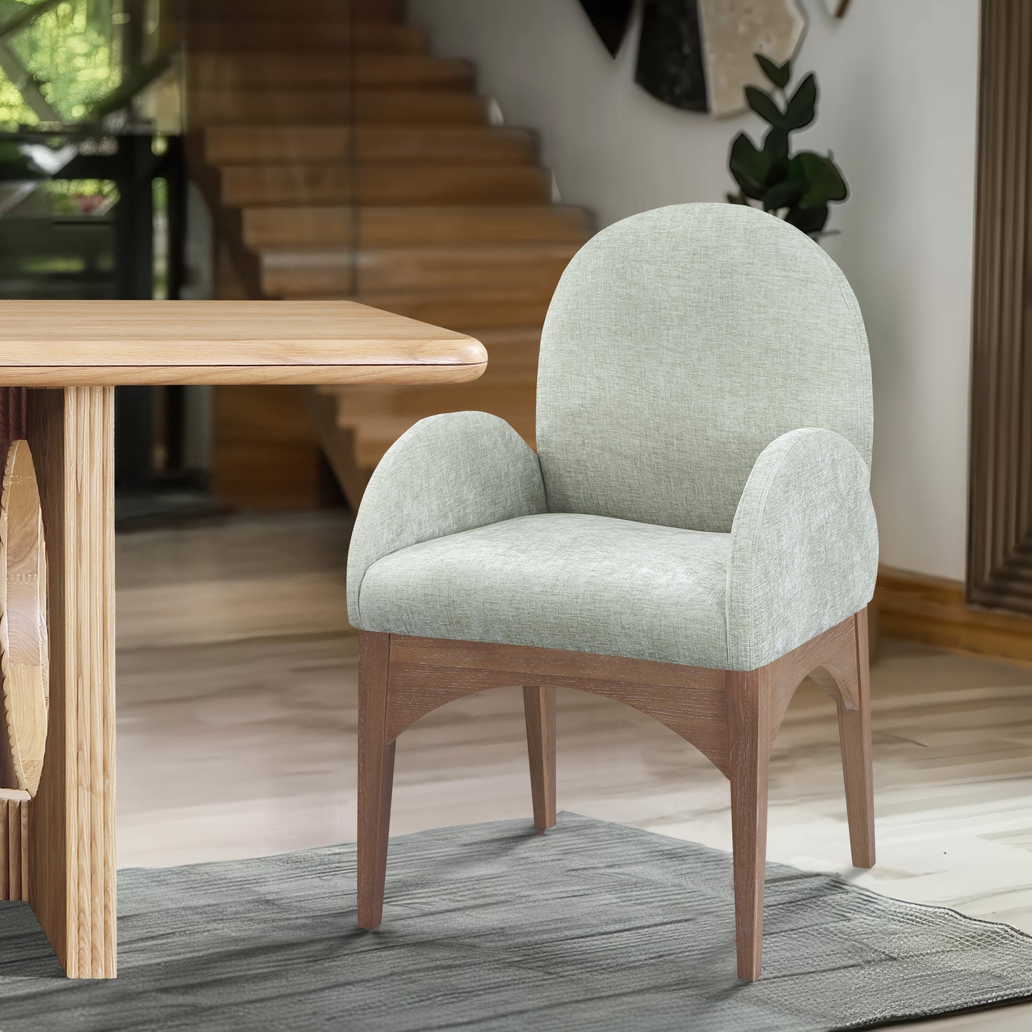 Waldorf Black Chenille Fabric Dining Chair