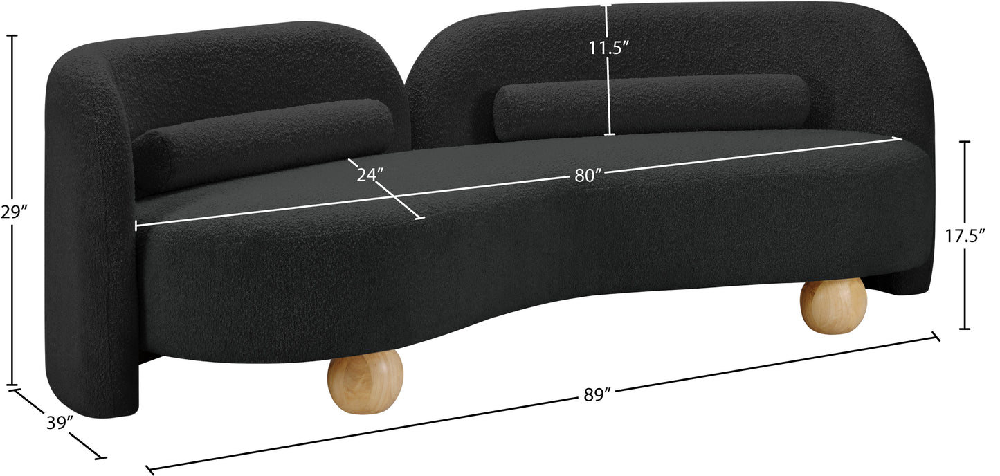 Daphne Black Boucle Fabric Sofa