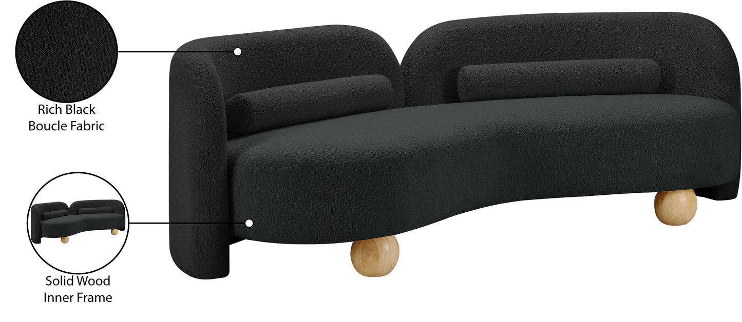 Daphne Black Boucle Fabric Sofa