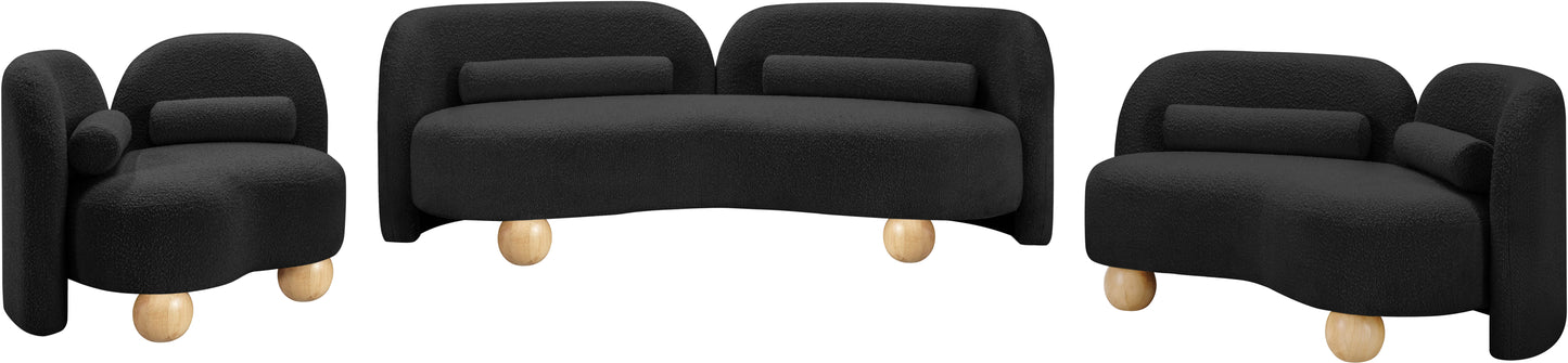 Daphne Black Boucle Fabric Sofa