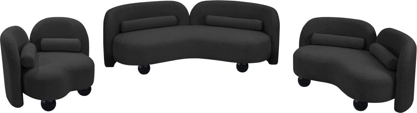Daphne Black Boucle Fabric Sofa