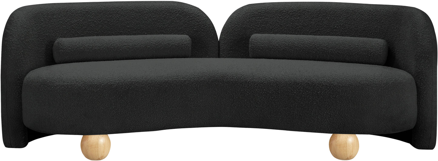 Daphne Black Boucle Fabric Sofa
