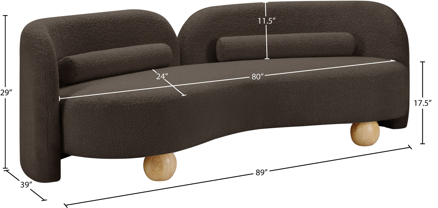 Daphne Black Boucle Fabric Sofa