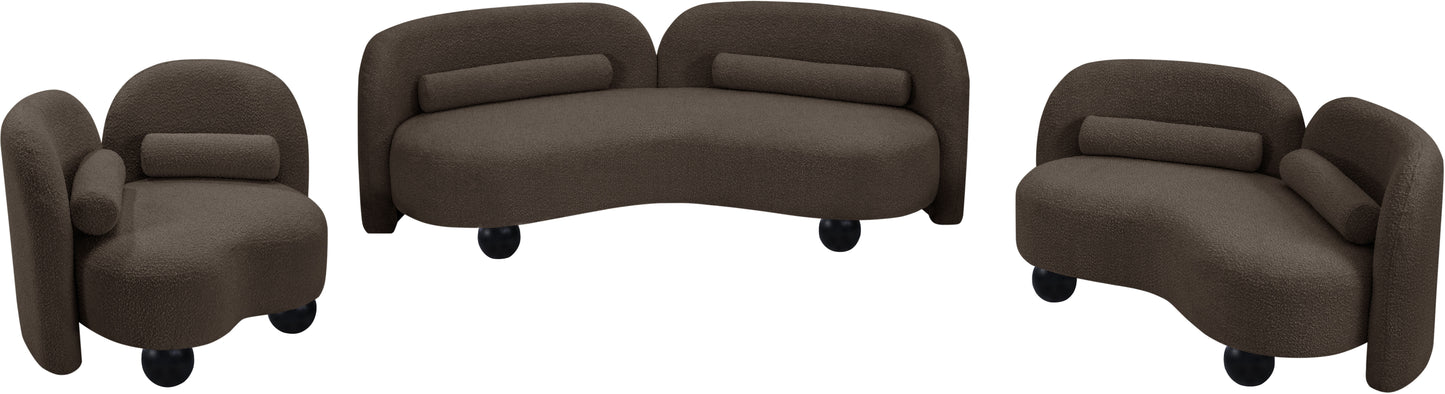 Daphne Black Boucle Fabric Sofa