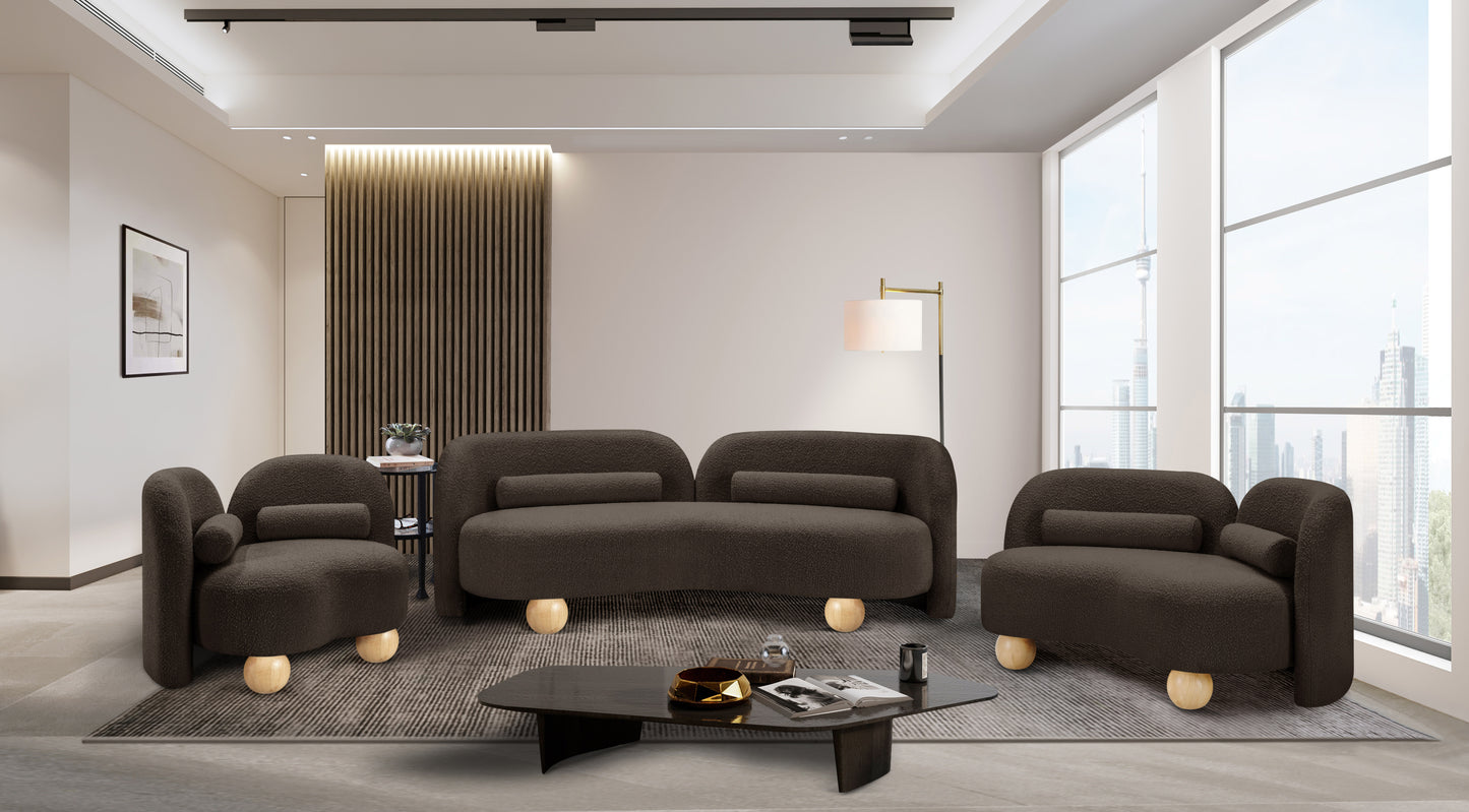 Daphne Black Boucle Fabric Sofa