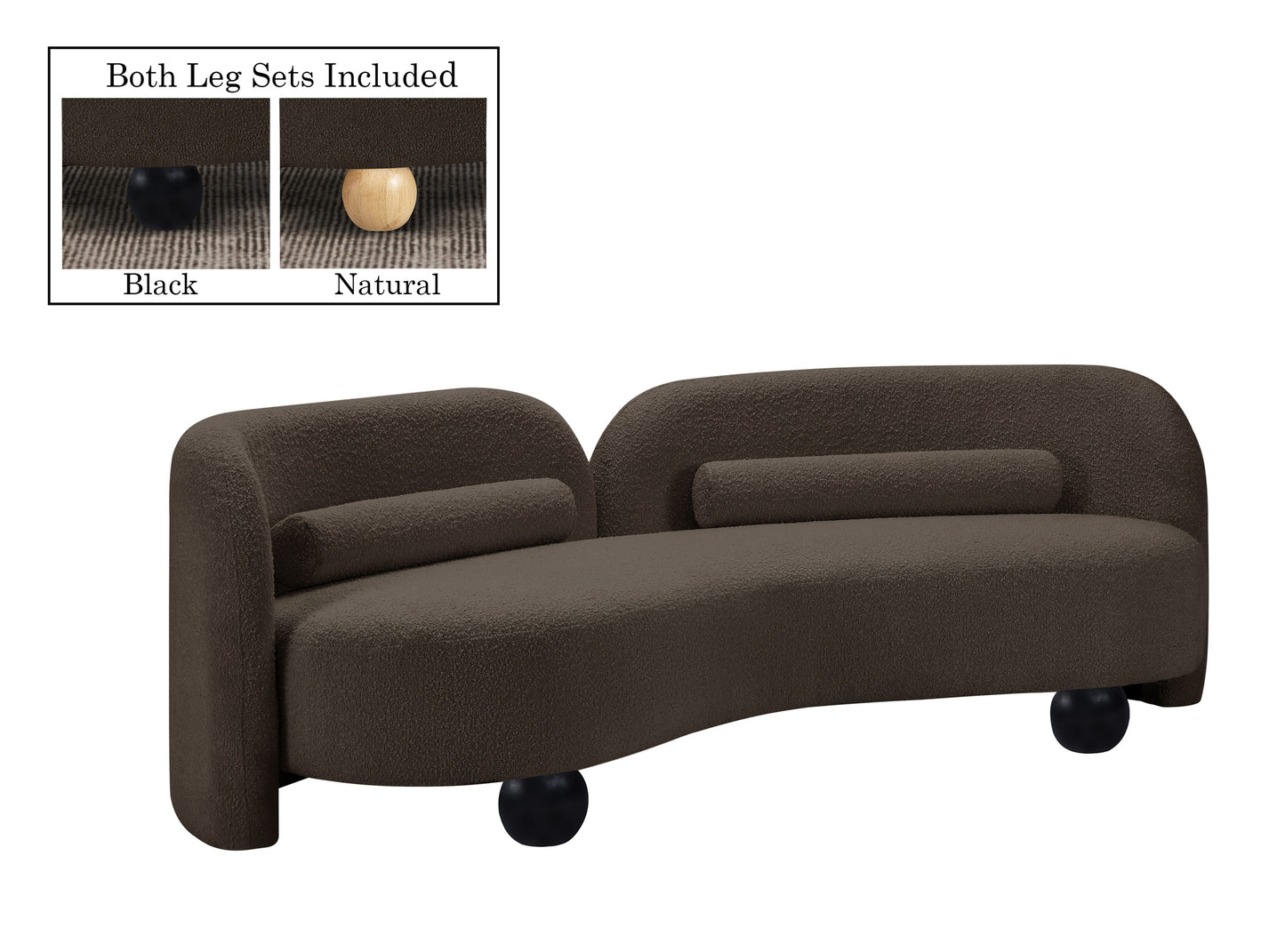 Daphne Black Boucle Fabric Sofa