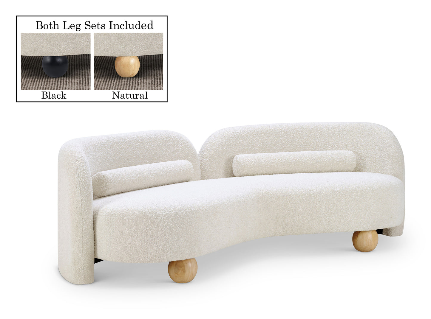 Daphne Black Boucle Fabric Sofa