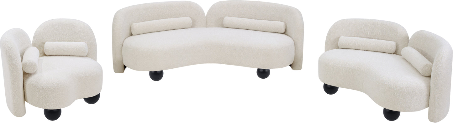 Daphne Black Boucle Fabric Sofa