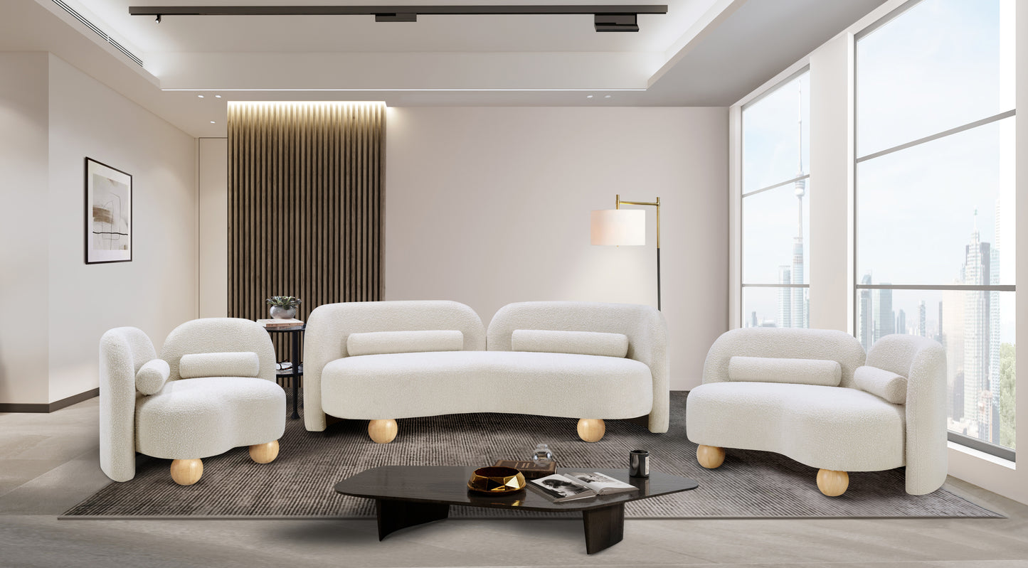 Daphne Black Boucle Fabric Sofa