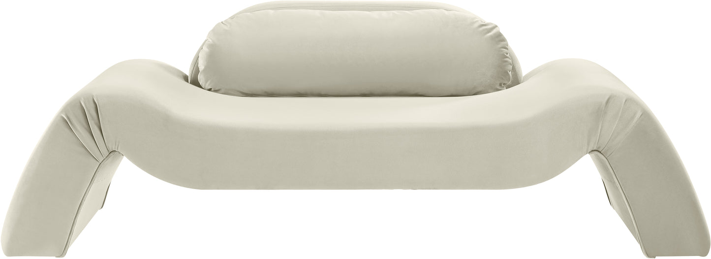 Austin Cream Velvet Loveseat