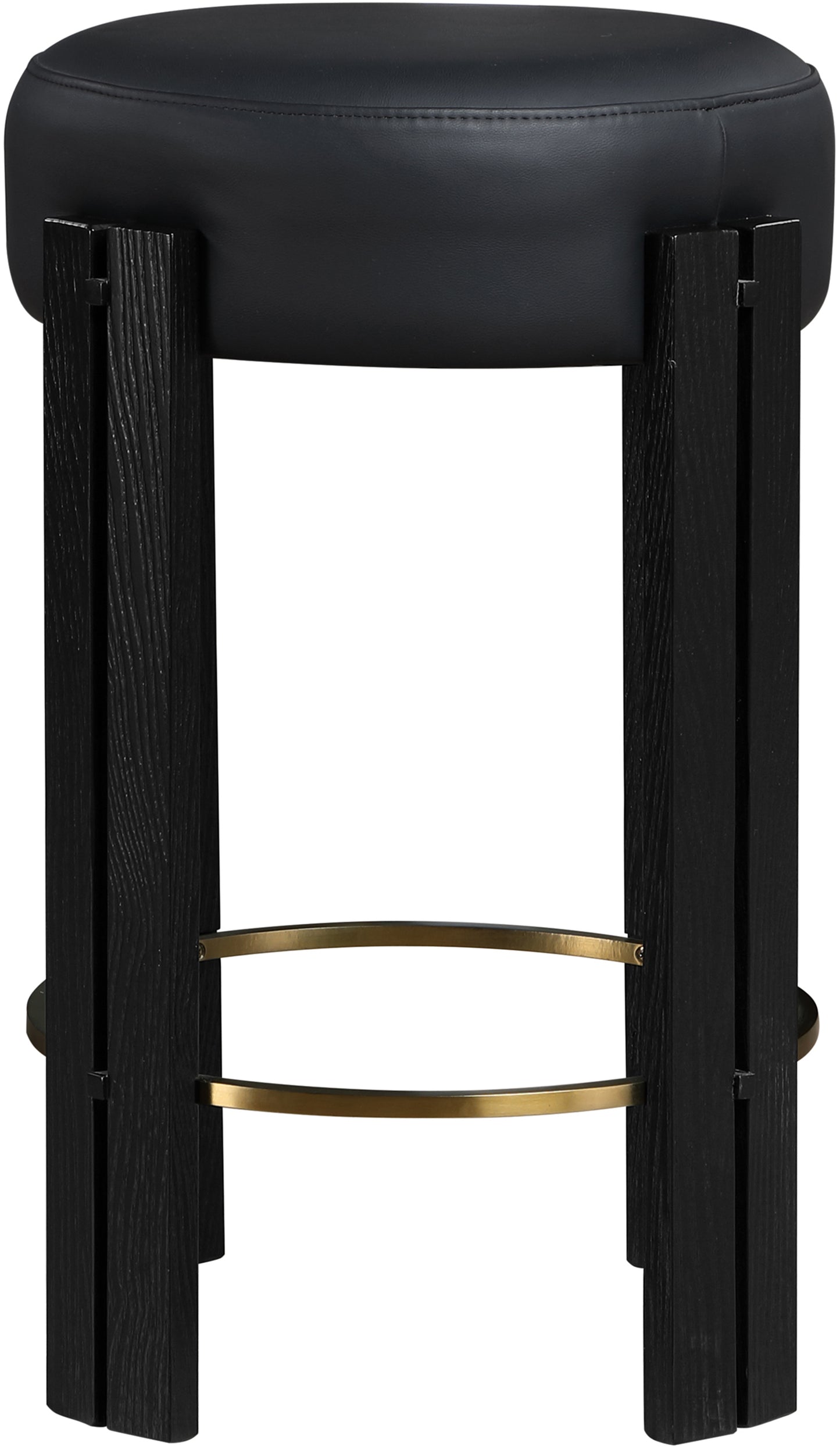 Harrison Black Vegan Leather Counter Stool