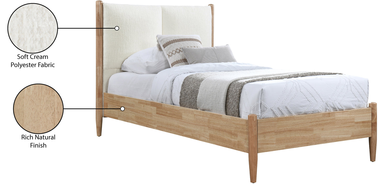 Arbor Cream Fabric Twin Bed