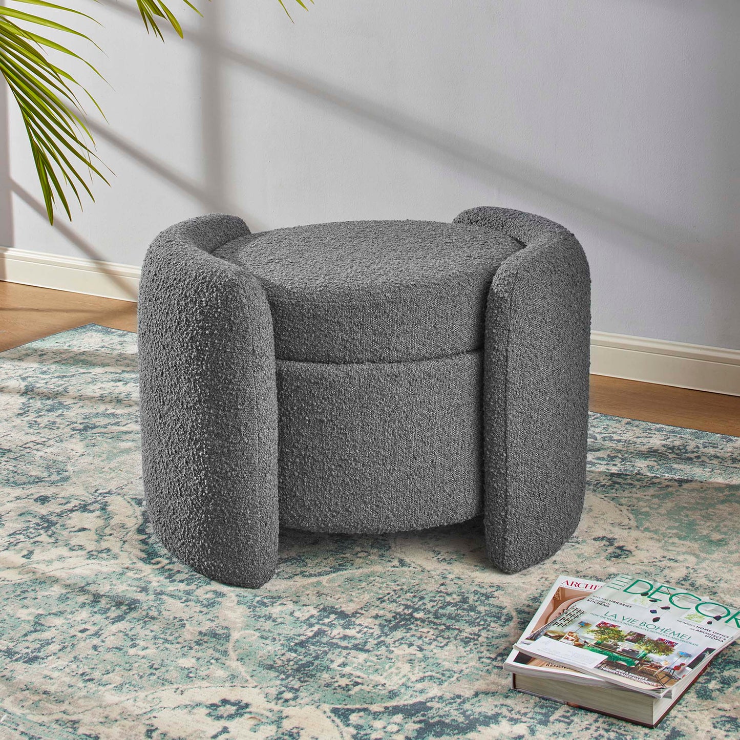 Nebula Boucle Upholstered Ottoman by Modway