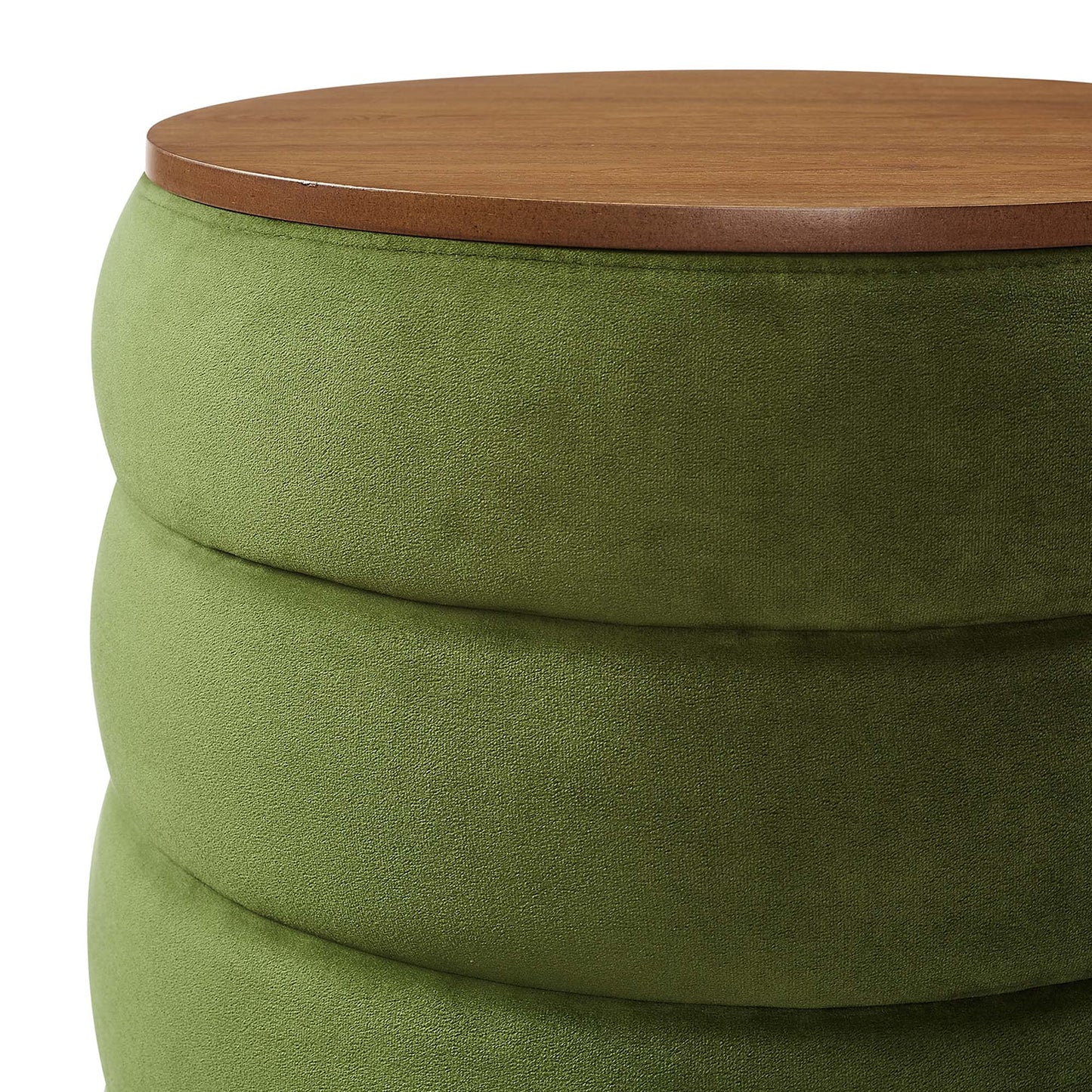 Mezzo Round Boucle Fabric Storage Ottoman by Modway