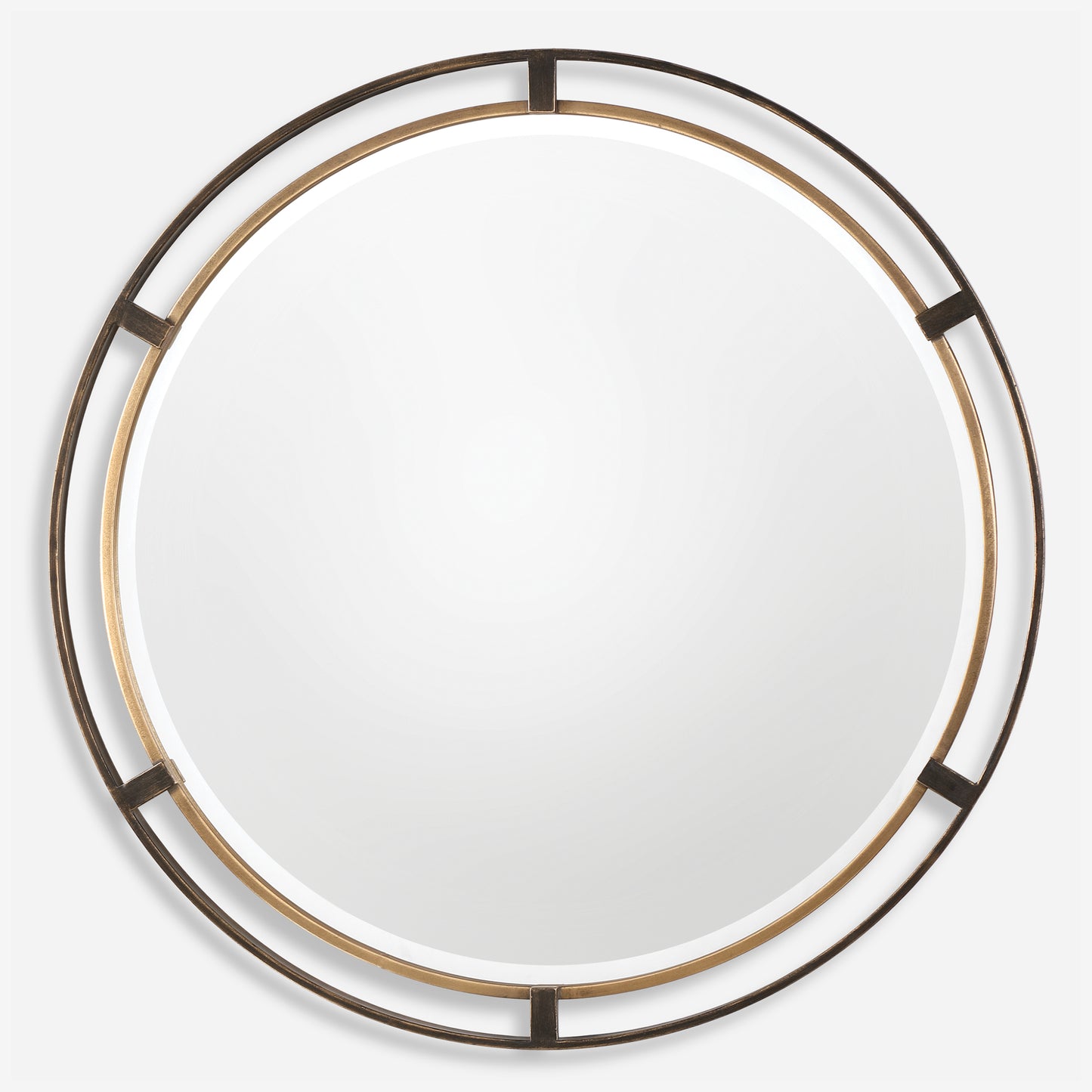 Cyra Black Round Mirror