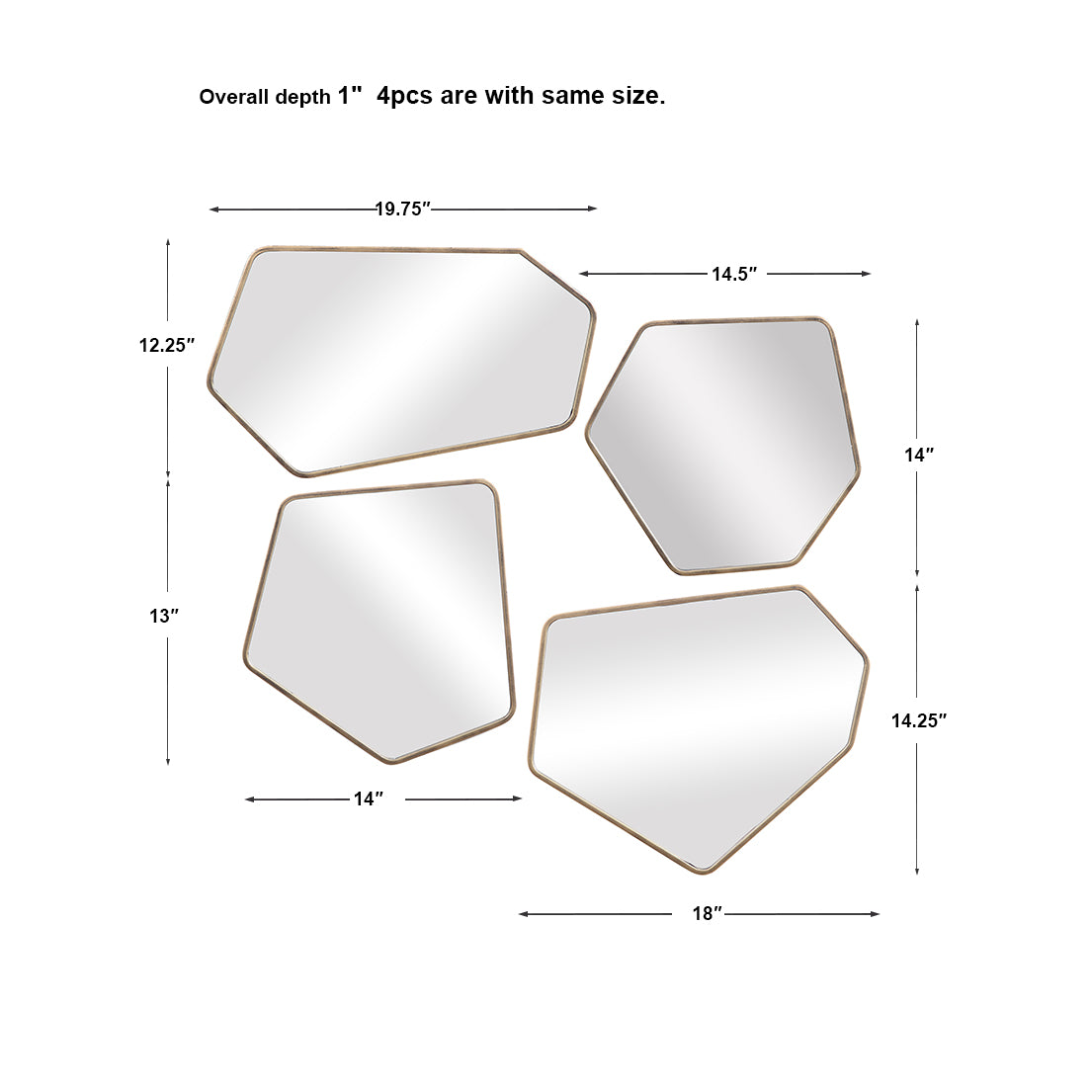 Linneah Modern Mirrors, S/4
