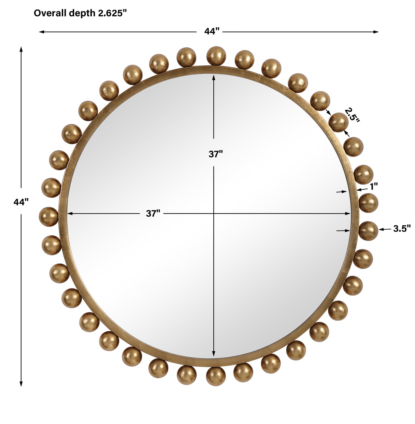 Cyra Black Round Mirror