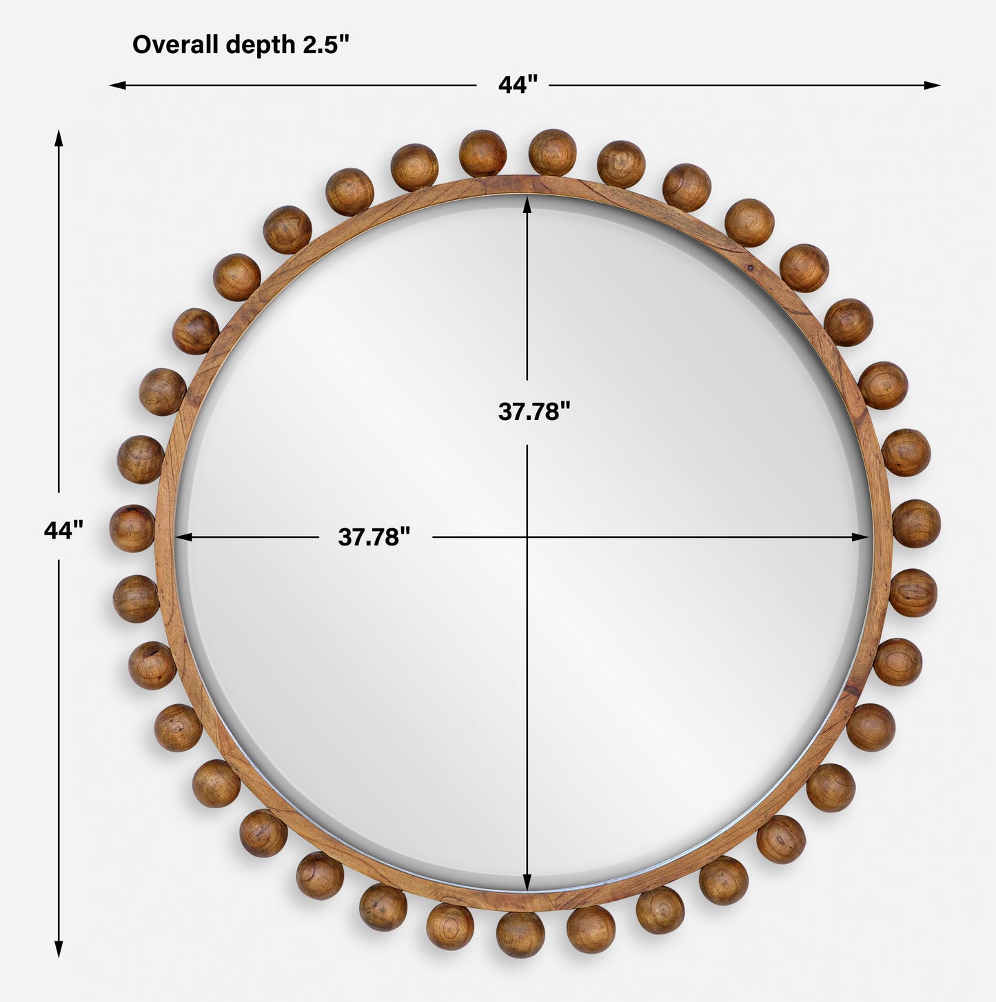 Cyra Black Round Mirror