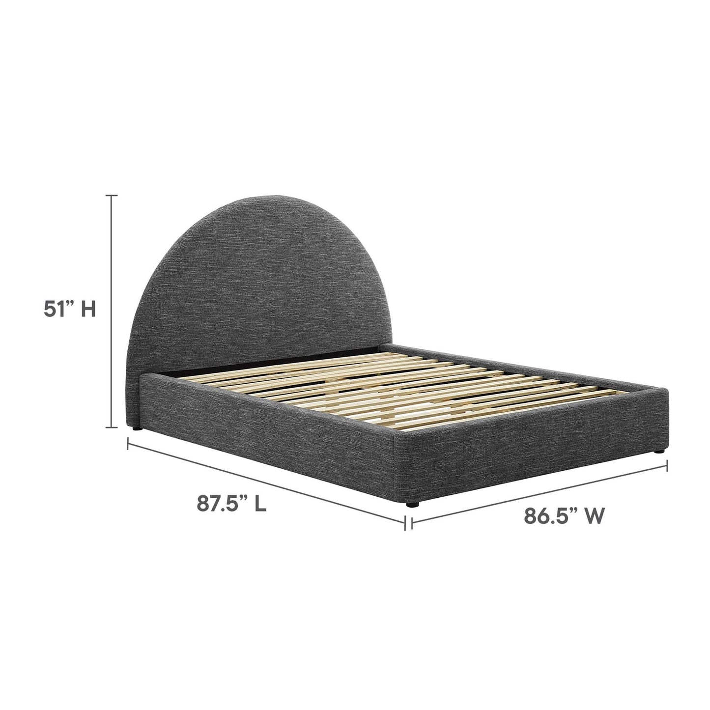 Resort Upholstered Fabric Arched Round Queen Platform Bed by Modway