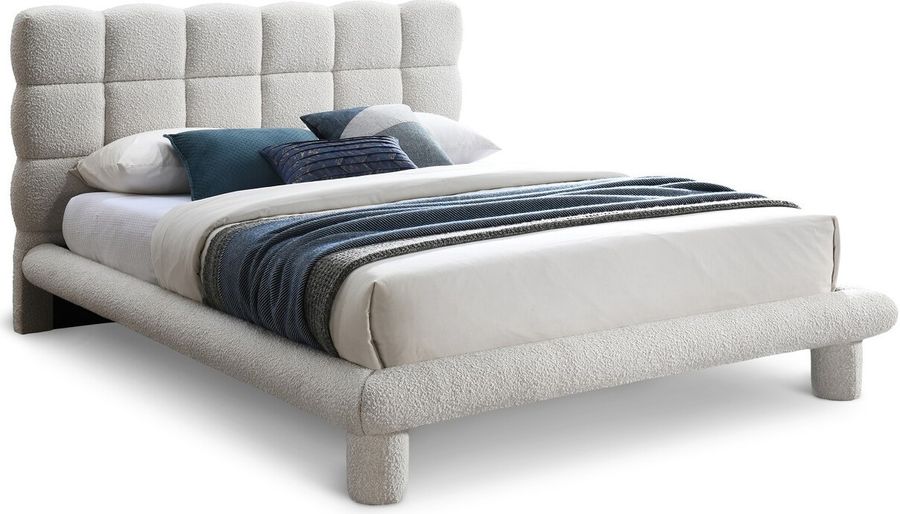 Deco Black Boucle Fabric King Bed