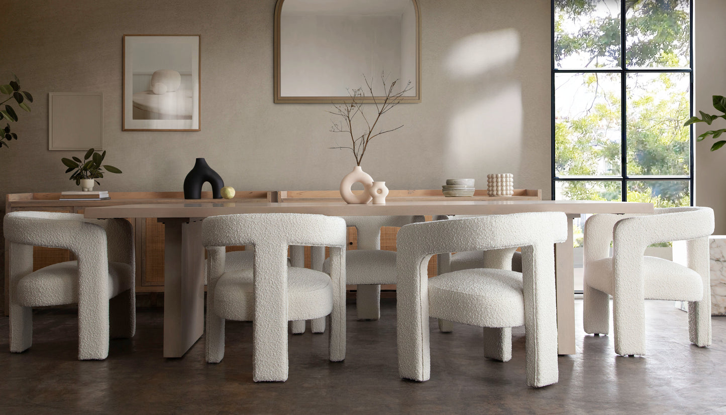 Scout Dining/Accent Chair in Ivory Boucle Fabric